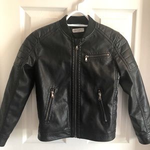 Boys H&M leather-looking zip up jacket